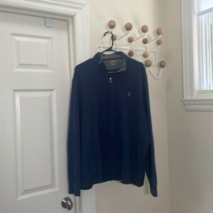Ralph Lauren - Long Sleeve 1/4 Zip Pullover - Navy / Grey - XL